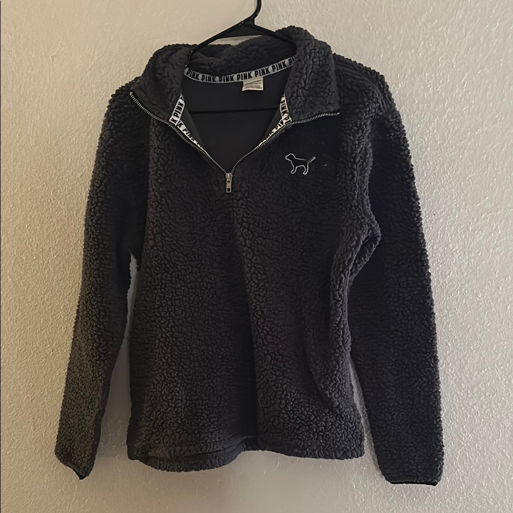 PINK Victoria's Secret Black Fleece Jacket
